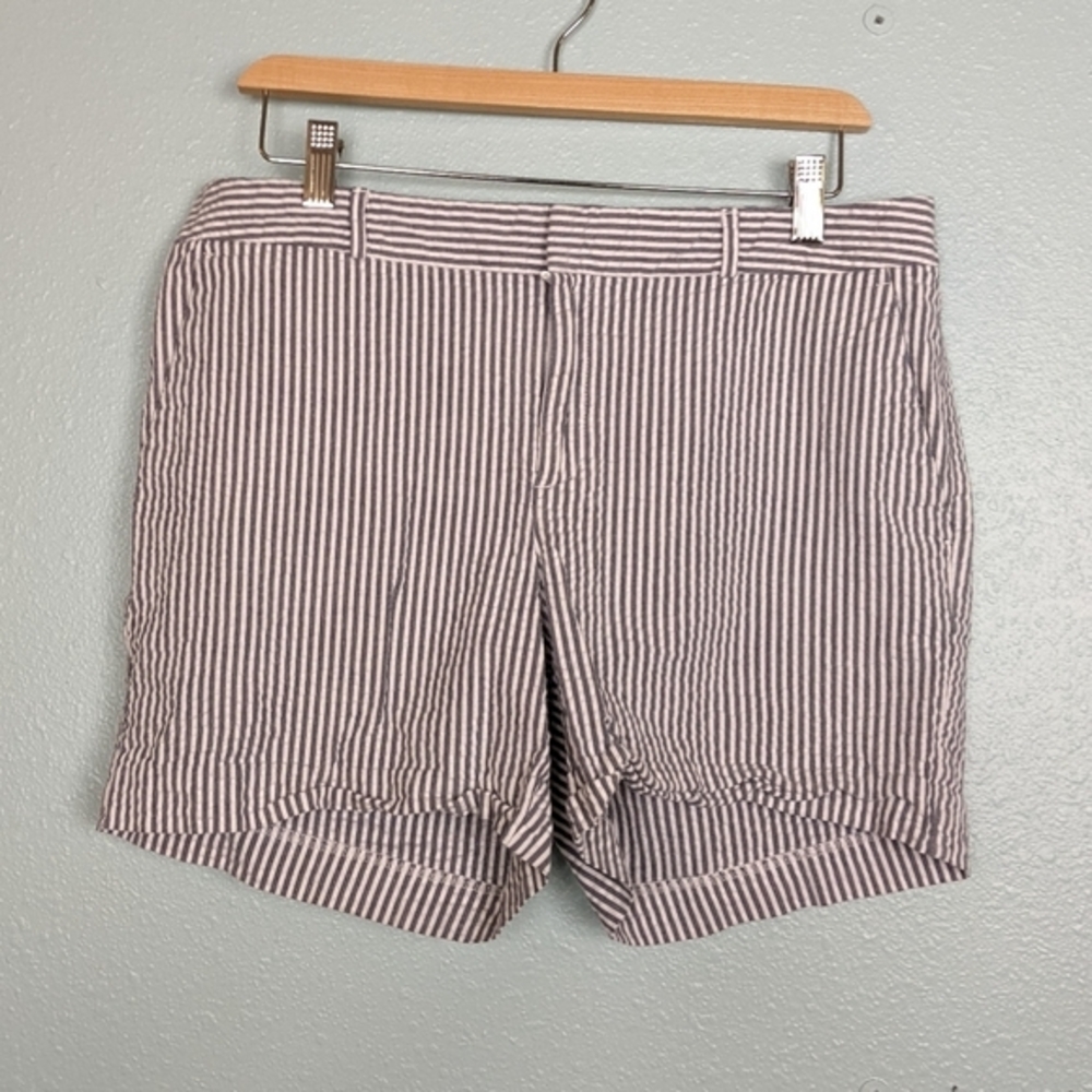 Banana Republic Factory grey white seersucker 5" shorts 10